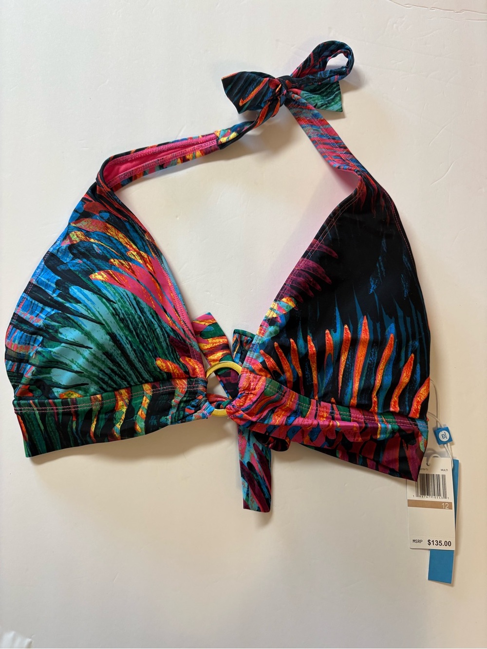 Bleu Rod Beattie Vibrant Tropical Halter Bikini Top - Multicolor 12
